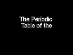 The Periodic Table of the