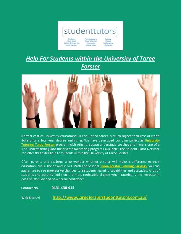 Help For Students within the University of Taree Forster