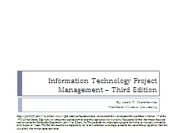Information Technology Project Management – Third Edition