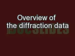 Overview of the diffraction data