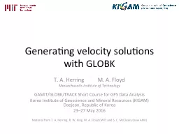 Generating velocity solutions with