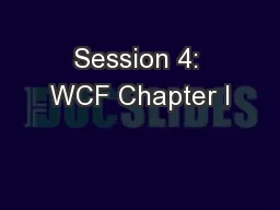 Session 4: WCF Chapter I