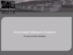 Automated Malware Analysis