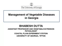 Management of Vegetable