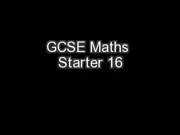 GCSE Maths Starter 16