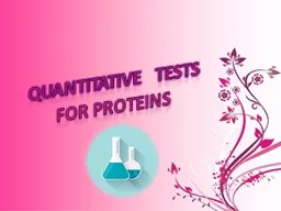 Quantitative  tests for proteins