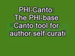 PHI-Canto: The PHI-base Canto tool for author self-curati