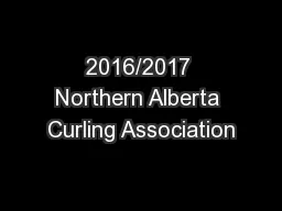 2016/2017 Northern Alberta Curling Association