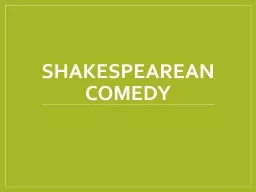 Shakespearean Comedy