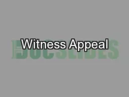 Witness Appeal