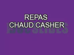 REPAS CHAUD CASHER