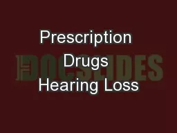 Prescription Drugs Hearing Loss