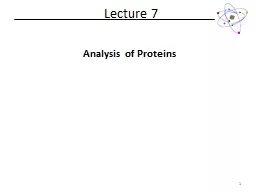 Analysis of Proteins