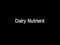 Dairy Nutrient