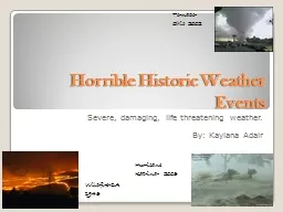 Horrible Historic Weather Events