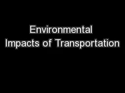 Environmental Impacts of Transportation