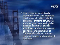 POS K1a recognize and classify structural forms and materia