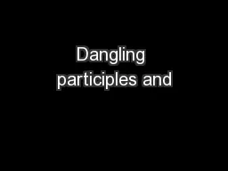 Dangling participles and