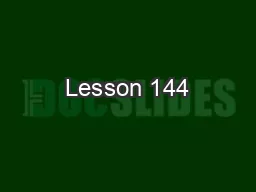 Lesson 144