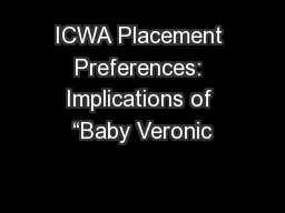 ICWA Placement Preferences: Implications of “Baby Veronic