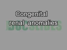 Congenital  renal  anomalies