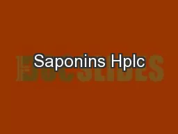 Saponins Hplc