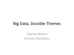Big Data, Durable Themes