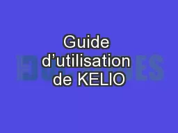 Guide d’utilisation de KELIO
