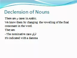 Declension of Nouns