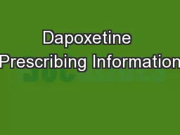 Dapoxetine Prescribing Information