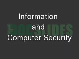 Information and Computer Security