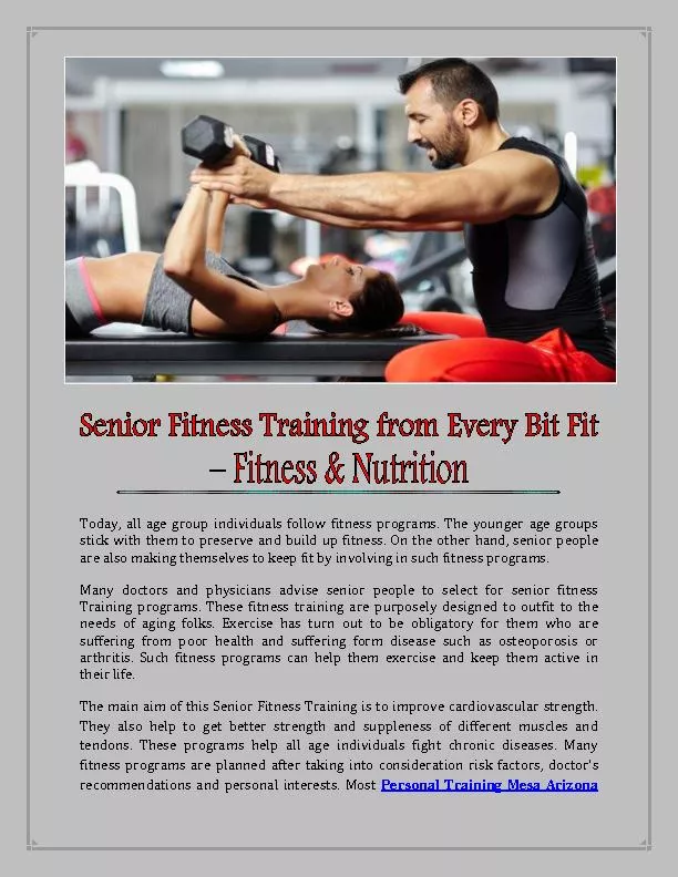 PDF-Personal Training Mesa Arizona