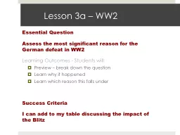 Lesson 3a – WW2