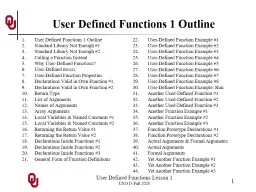 User Defined Functions Lesson 1