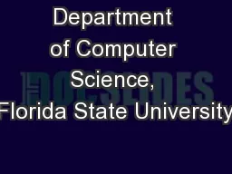 Department of Computer Science, Florida State University