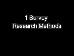 1 Survey Research Methods