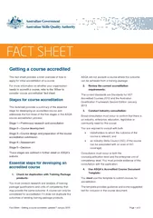 Fact Sheet Getting a course acc redited updated  Janua