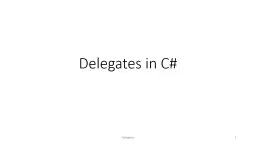 Delegates in C#