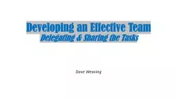Developing an Effective Team