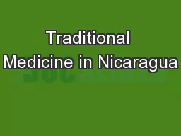 Traditional Medicine in Nicaragua