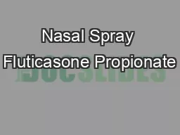 Nasal Spray Fluticasone Propionate