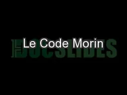 Le Code Morin