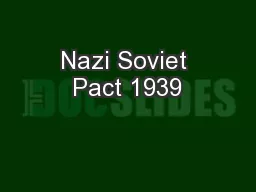 Nazi Soviet Pact 1939
