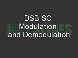 DSB-SC Modulation and Demodulation
