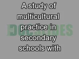 A study of multicultural practice in secondary schools with