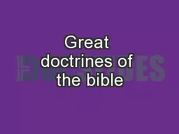 Great doctrines of the bible