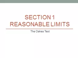 Section 1 Reasonable Limits