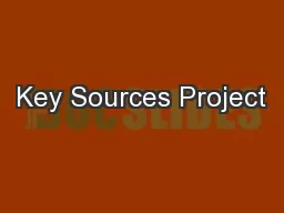Key Sources Project