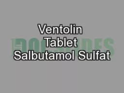 Ventolin Tablet Salbutamol Sulfat