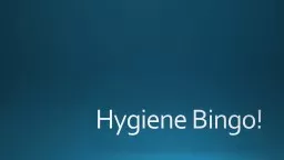 Hygiene Bingo!